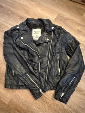 Abercrombie & Fitch Black Quilted Moto Jacket